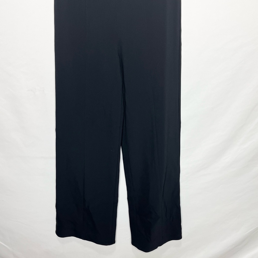 Narciso Rodriguez Silk & Scuba Two Toned Sleeveless Wide Leg Jumpsuit - Picture 3 of 5